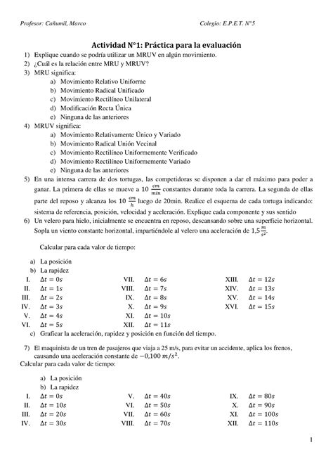 Examen Diciembre Preguntas Profesor Ca Umil Marco Colegio