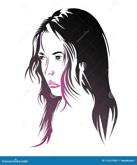 Woman Side View Portrait Stock Vector Illustration Of Drawn 118315081