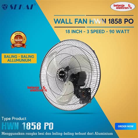 Jual KIPAS ANGIN DINDING SEKAI WALL FAN 18 INCH HWN 1858 PO Besi