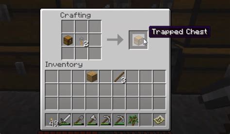 How To Make A Trapped Chest Minecraft Recipe