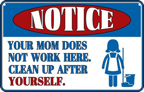 Notice Your Mom Does Not Work Here Funny Tin Sign Work Office Cubicle