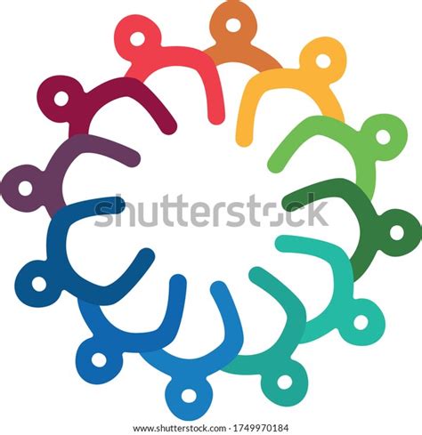 Teamwork Hug Flower People Vector Stock Vector Royalty Free