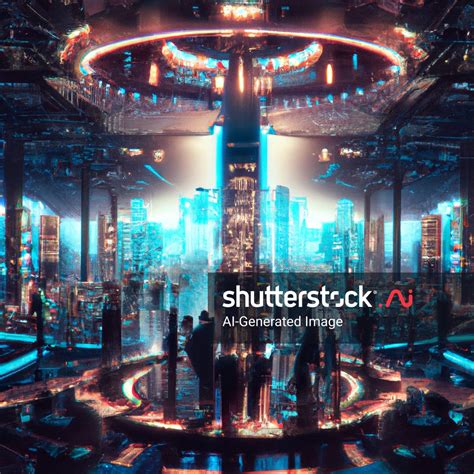 Futuristic Podium Stage Cyberpunk Feel Inside AI Generated Image