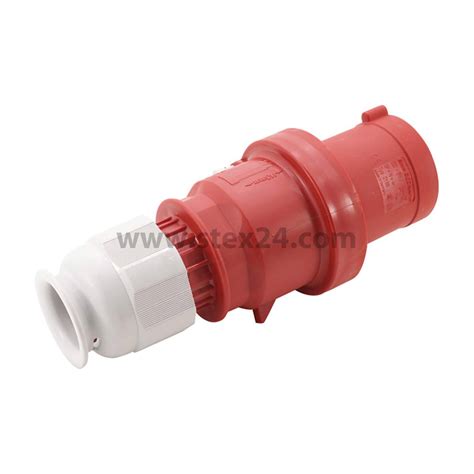 2155 STEX24 63 ampere CEE plug connector 5-pole (3P+N+PE) Pin, Coding