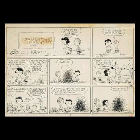 Charles Schulz Peanuts Sunday Comic Strip Original Art Dated 4 25