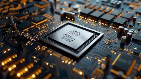 Premium Photo | A closeup of a computer chip on a circuit board The ...