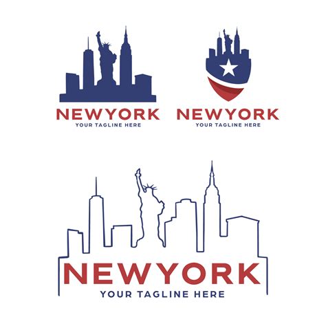 Collection of New York skyline logo design template 14796989 Vector Art ...