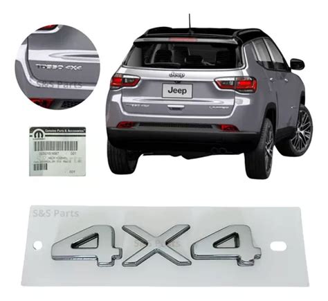 Emblema Letra Traseira 4x4 Jeep Compass Td350 2022 23 Frete Grátis