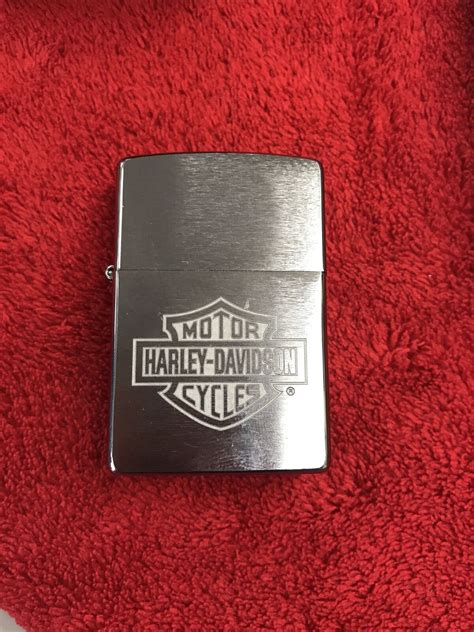 Harley Davidson Zippo Lighter 200HD H199 Engraved Shield Brushed Chrome