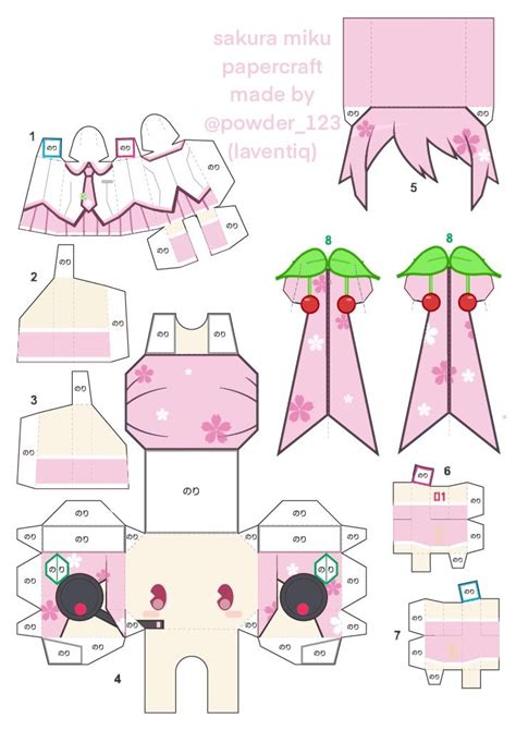 Sakura Miku Vocaloid Papercraft Pjsk Diy Basteln Einfach Basteln Und Selbermachen Diy Basteln