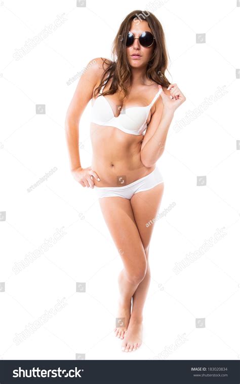 Sexy Woman White Lingerie Sunglasses Stock Photo Shutterstock