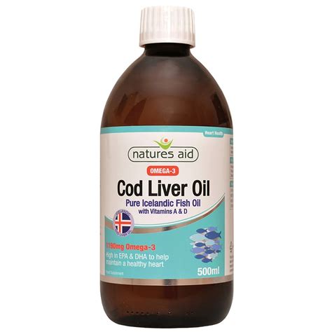 Natures Aid Cod Liver Oil Liquid 500ml Appleseeds Health Store