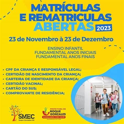 Matr Cula E Rematr Culas Nas Escolas Municipais