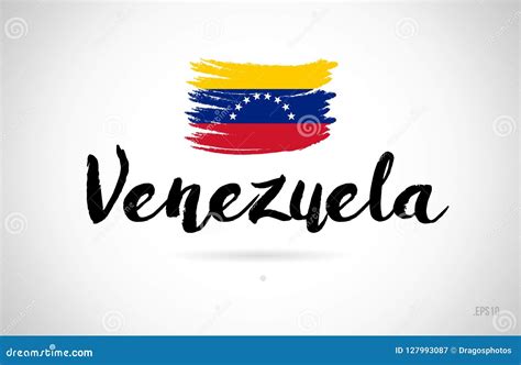 Venezuela Country Flag Concept With Grunge Design Icon Logo Stock