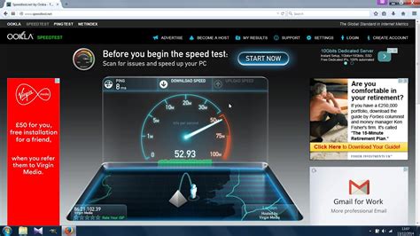 Virgin Media 50 Mbps And BT Infinity 38 Mbps Broadband Internet Speed