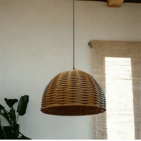 Pendente Luminária Lustre Meia Esfera Junco Rustico Shopee Brasil