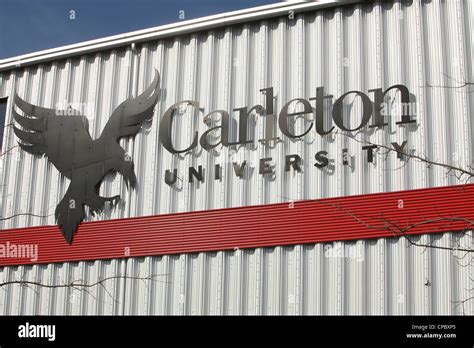 Carleton University fieldhouse and the the Ravens logo are pictured in Ottawa Stock Photo - Alamy