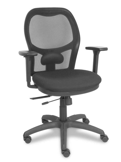 Silla Jorquera Traslack Malla Negra Asiento Bali Negro Brazo 3D