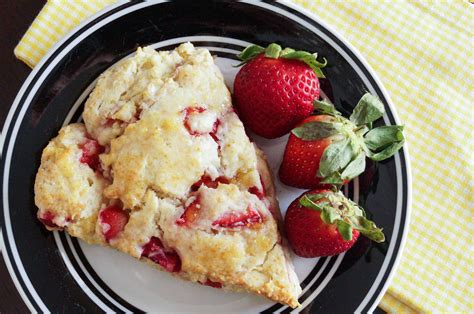 Strawberry Scones With Lemon Glaze