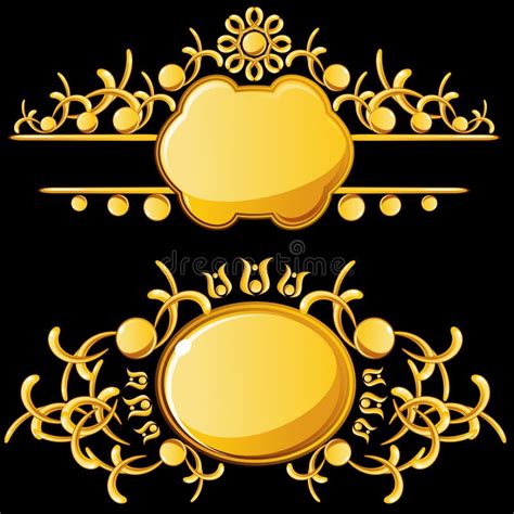 Golden Plates With Model On Top Stock Vector Illustration Of