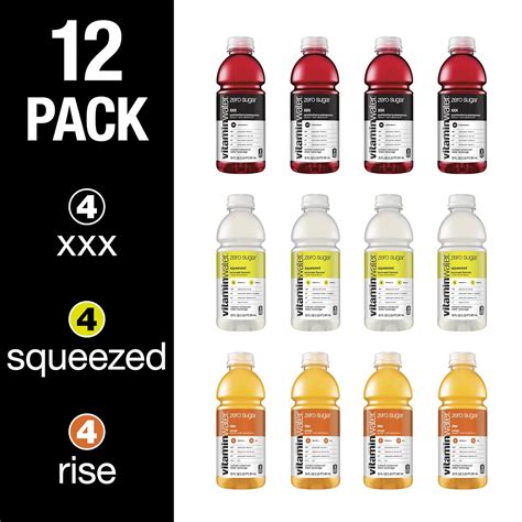 Vitamin Water Zero Sugar Paquete Surtido De 3 Sabores Agua