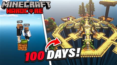 We Survived 100 Days On ONE BLOCK EXTREME In Minecraft Hardcore