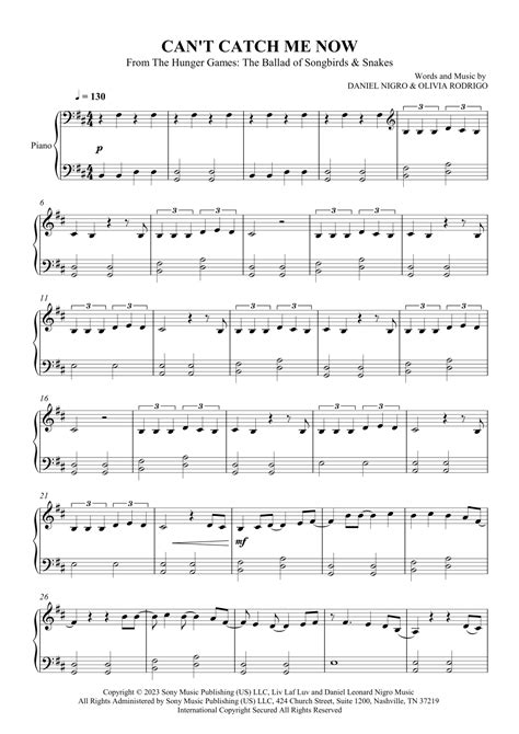 Cant Catch Me Now Arr Scmusic By Olivia Rodrigo Sheet Music For