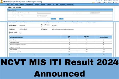 Ncvt Mis Iti Result 2024 Download 1st Year And 2nd Year Diploma Result