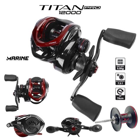 Carretilha Pesca Marine Sports Titan Pro Rolamentos Manivela