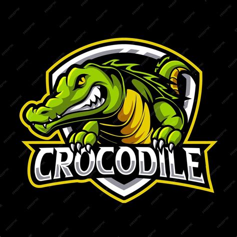 Ilustração De Design Vetorial De Logotipo De Mascote De Crocodilos Vetor Premium