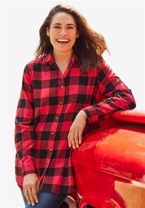 Classic Flannel Shirt Woman Within