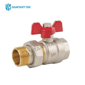 Brass Ball Valve Mxf With Red Butterfly Handle