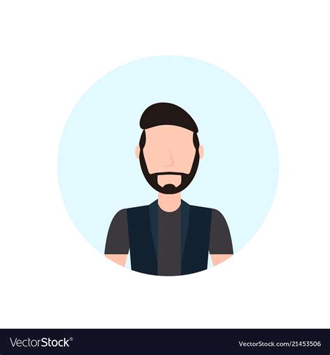 Brunette Man Avatar Isolated Faceless Beard Male Vector Image