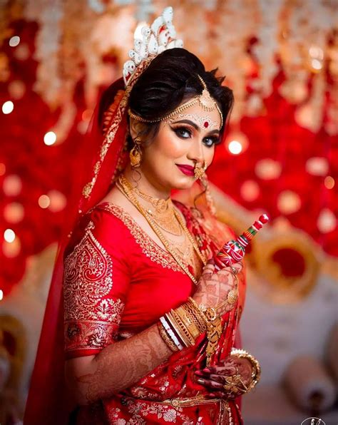 Pin By 🧸aritriya♡~☆🧸 On Bengali Bridal Makeup Bridal Art Indian