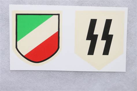 THIRD REICH GERMAN STANDARD ITALIAN SS PATTERN HELMET DECALS - AB Insignia