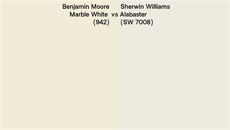 Benjamin Moore Marble White 942 Vs Sherwin Williams Alabaster SW