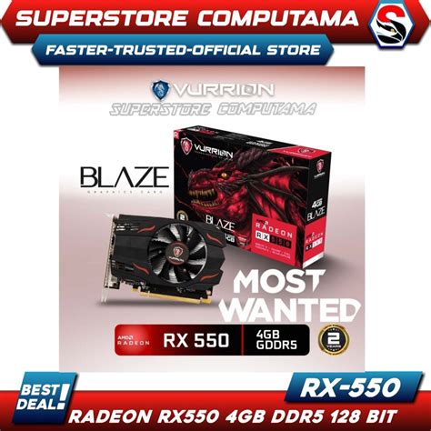 Jual VGA Radeon Vurrion RX 550 RX550 4GB GDDR5 128Bit Vurion RX550