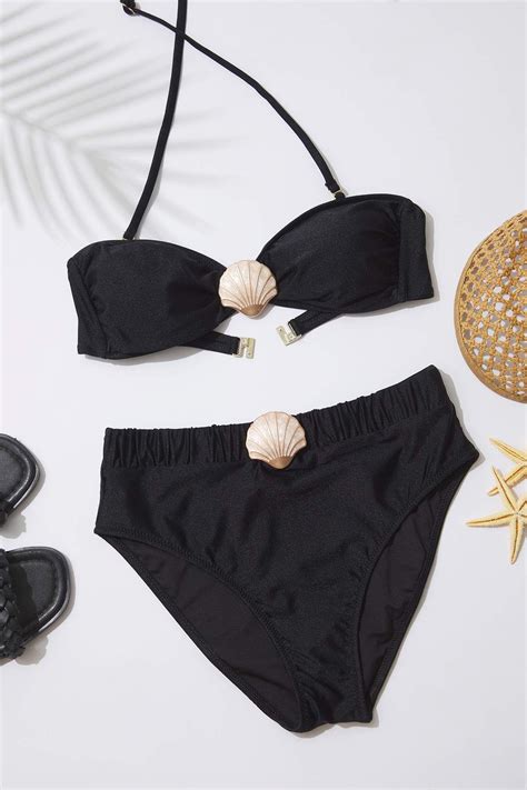 Trendyolmilla Siyah Straplez Deniz Kabuğu Aksesuarlı Bikini Üstü TBESS BU Fiyatı