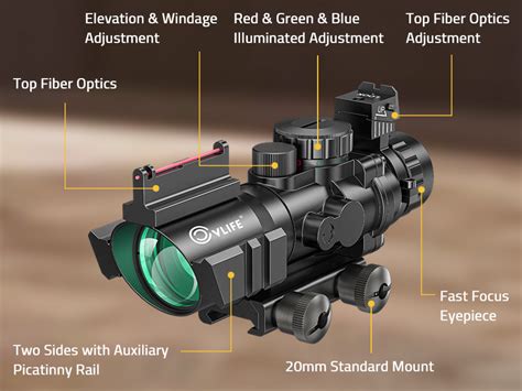 Amazon CVLIFE 4x32 Tactical Rifle Scope Red Green Blue