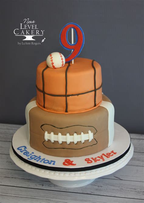 Sports Balls Cake Football Basketball Baseball Cake Fondant Cakes