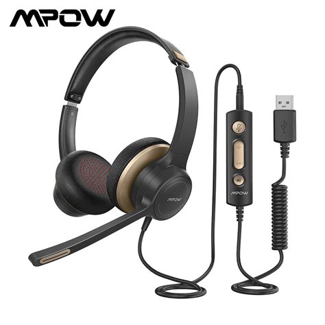 Mpow Wired Headphones Usb Mm Headset With Microphone Business