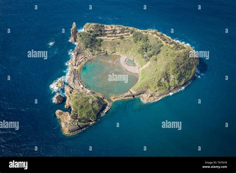 Aerial View Of Islet Of Vila Franca Do Campo Sao Miguel Island Azores