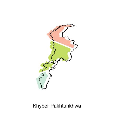 Map Of Khyber Pakhtunkhwa Geometric Colorful Illustration Design