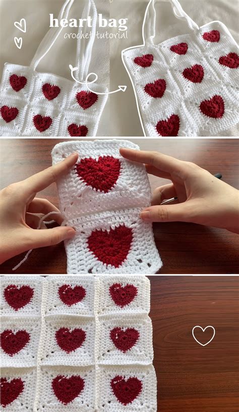 Create A Stylish Crochet Heart Tote Bag From Granny Squares Design Peak