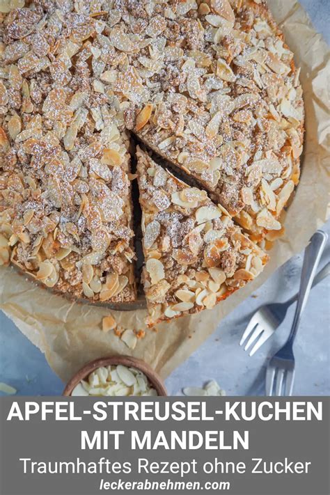 Apfel Streusel Kuchen Ohne Zucker Fitness Rezept Mit Mandeln