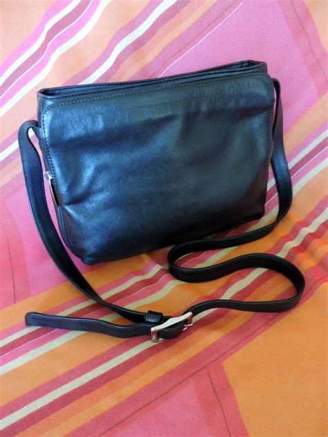 80s Black Leather Handbag By Tula Radley Bag Purse With Shoulder