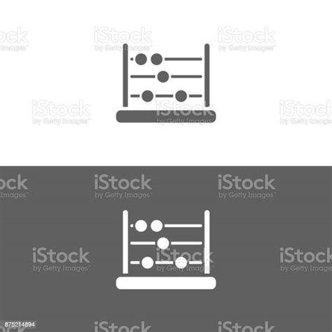 Abaküs Simgesi Koyu Ve Beyaz Arka Plan Üzerinde Stok Vektör Sanatı