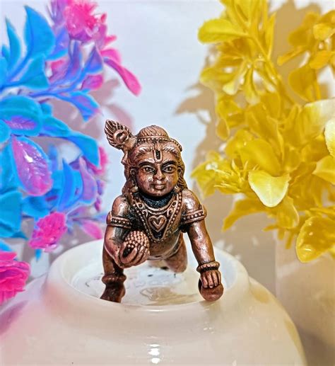 Buy Copper Laddu Krishna Idol By Ranjani Devi Casting Lenth Cm