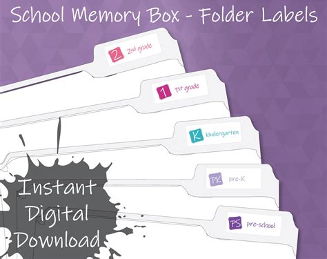 School Years Folder Labels for Filing Kids Keepsakes and - Etsy