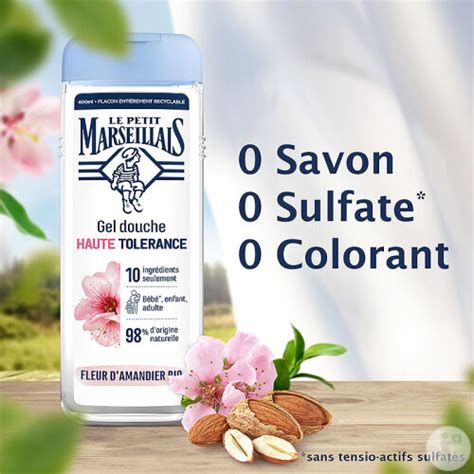 Le Petit Marseillais Gel Douche Adoucissant Haute Tolérance Fleur D